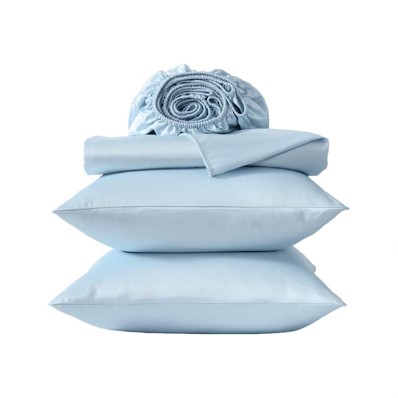 Laura Ashley Satin Bliss Solid Sheet Set