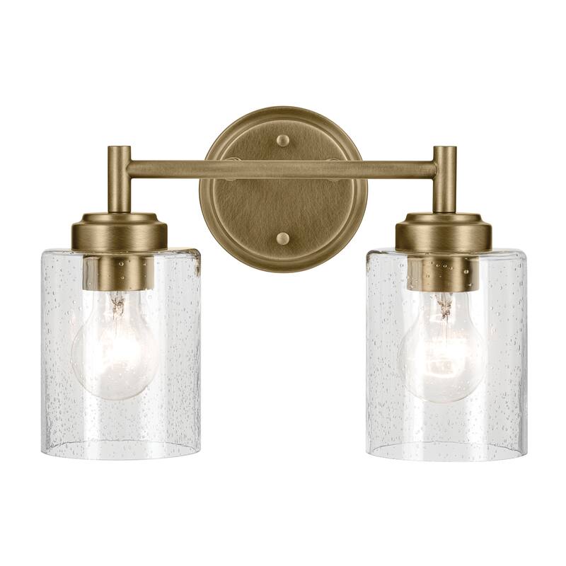 Kichler Lighting Winslow 13 in. 2-Light Natural Brass Vanity Light - 13 in