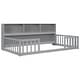 preview thumbnail 10 of 8, Grey Twin Size Pine Wood Floor Bed with Bookcase and Guardrails