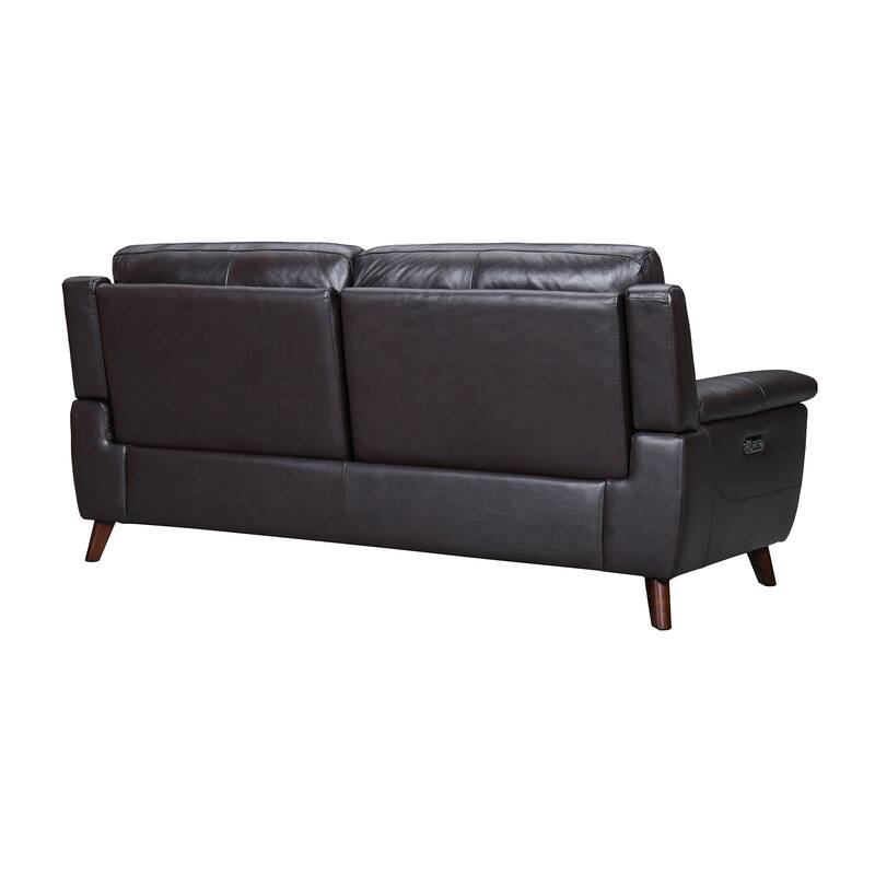 Lizette 78" Dove Gray or Brown Leather Power Recliner Sofa with USB