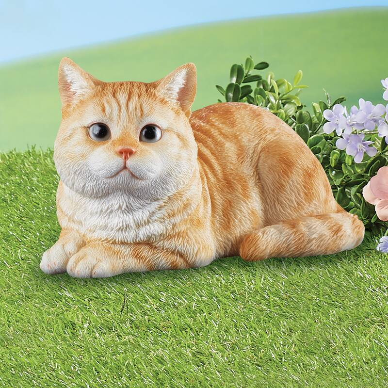 Hand-Painted Sitting Pretty Realistic Cat - Orange