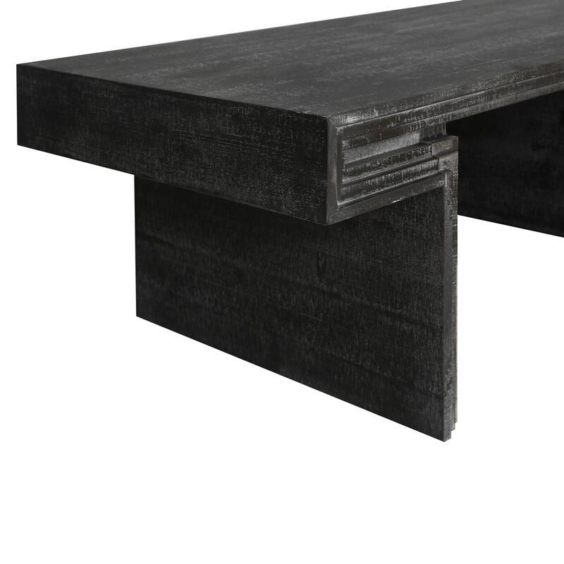 American Vintage Industrial Coffee Table, Premium Reclaimed Wood Texture Rectangular Design