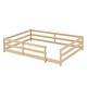 preview thumbnail 9 of 10, Natural Floor Bed with Fence,Wood Kids Bed,Full Size