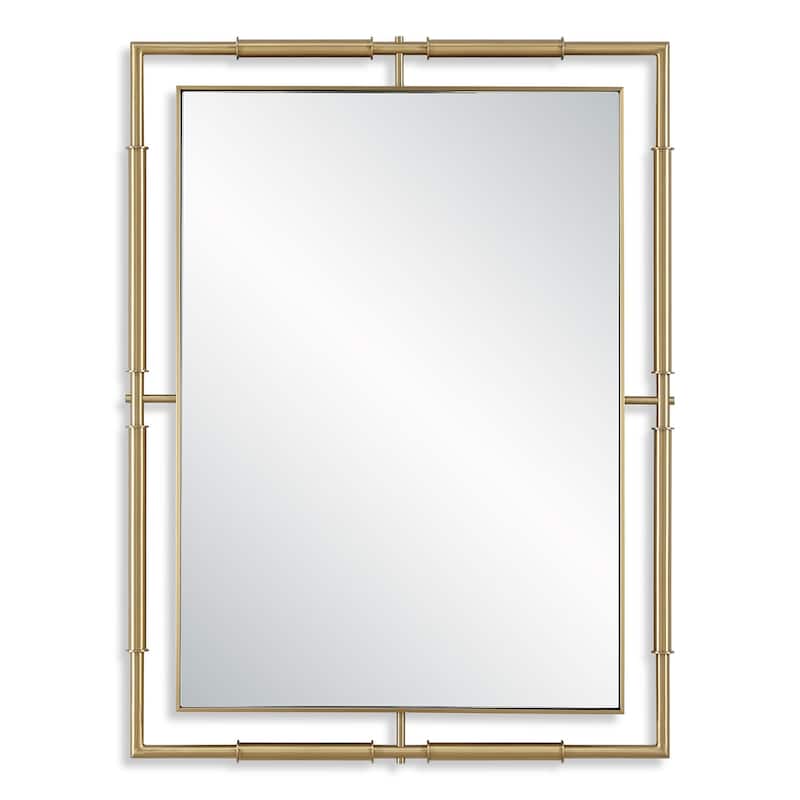 Rectangular Wall Mirror - 40" - Brass Plated Finish