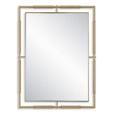 Rectangular Wall Mirror - 40" - Brass Plated Finish