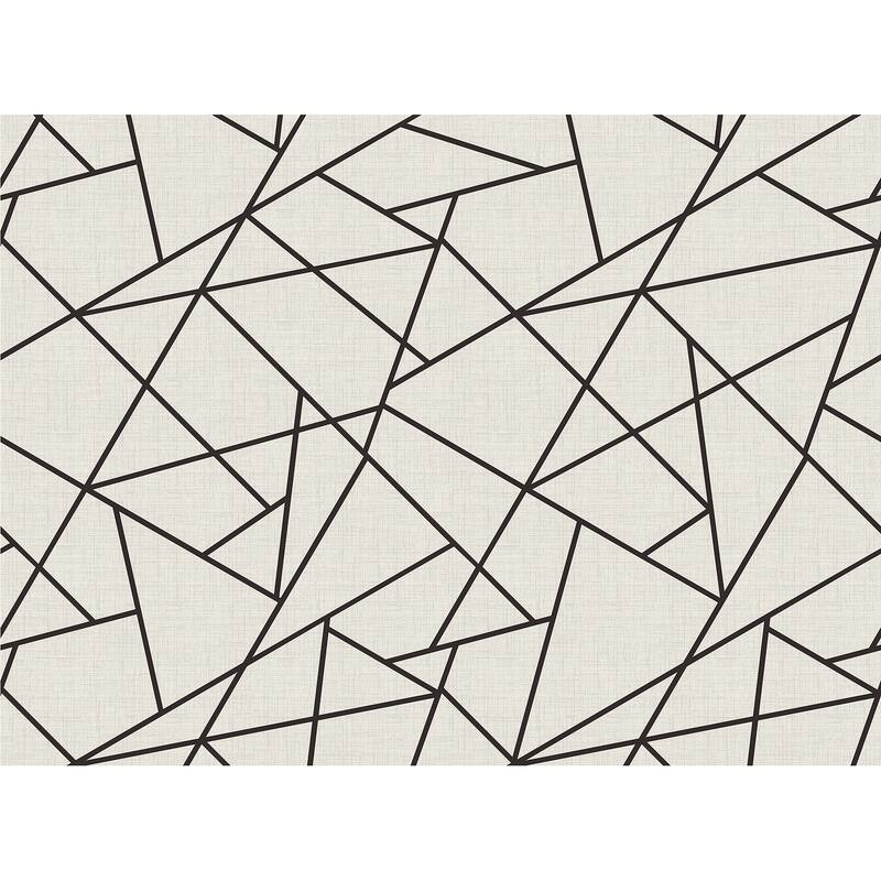 REMIX Walls by Katie Hunt Modern Lines Black on Dove Grey Wall Mural