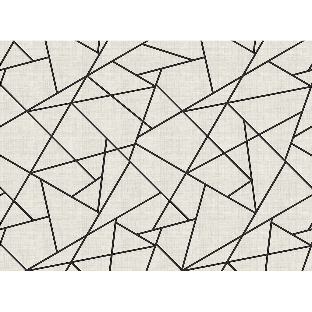 REMIX Walls by Katie Hunt Modern Lines Black on Dove Grey Wall Mural
