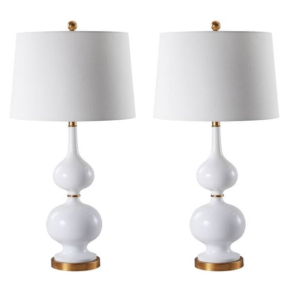 Safavieh Lighting 31 Inch Myla White Gold Led Table Lamp Set Of 2 Overstock 23614790
