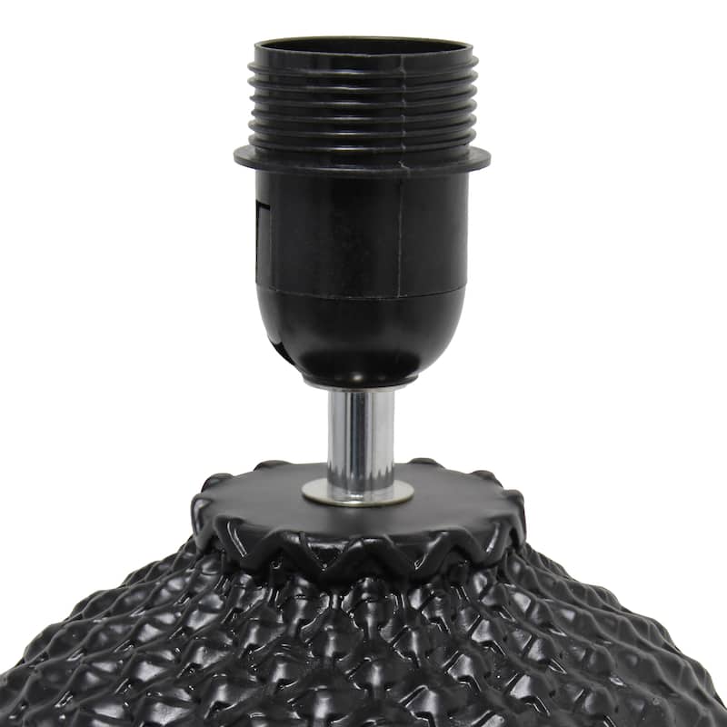 20.4" Purled Texture Lamp with White Fabric Shade