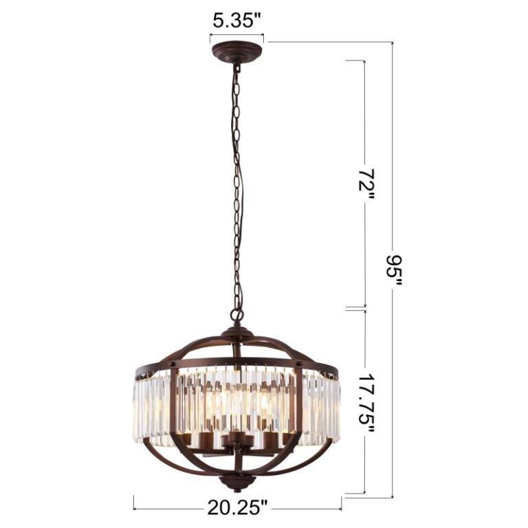 Luxyria 5 Light Crystal Chandelier Pendant Light - Oil Rubbed Bronze
