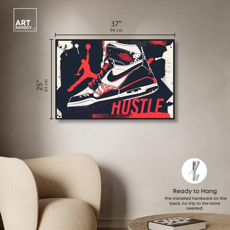 Navy Red Hustle Sneaker Canvas by Art Remedy