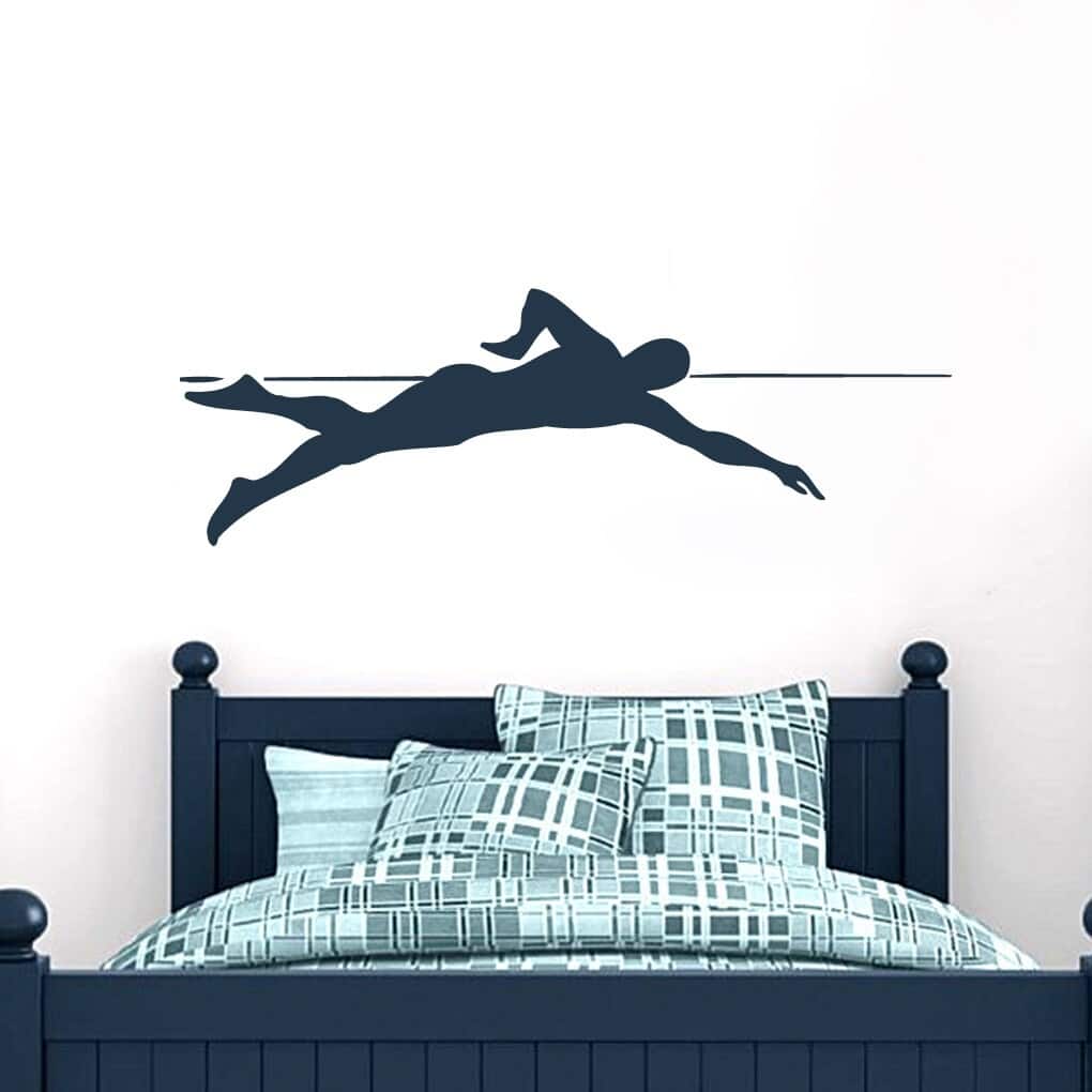Swimmer 48-inch Wide x 16-inch Tall Wall Decal