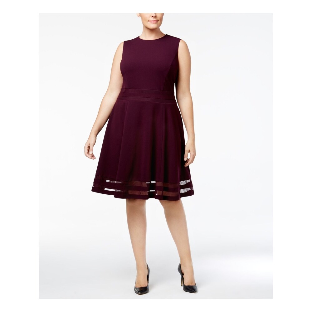 burgundy calvin klein dress