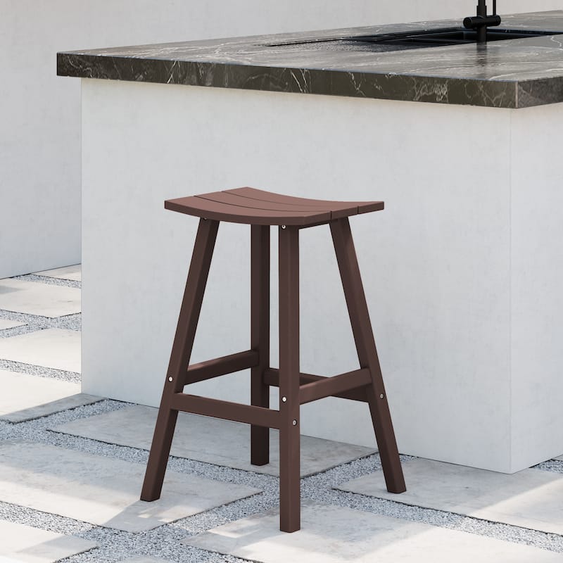 Laguna Hdpe All Weather Outdoor Patio 29" Saddle Seat Bar Stool