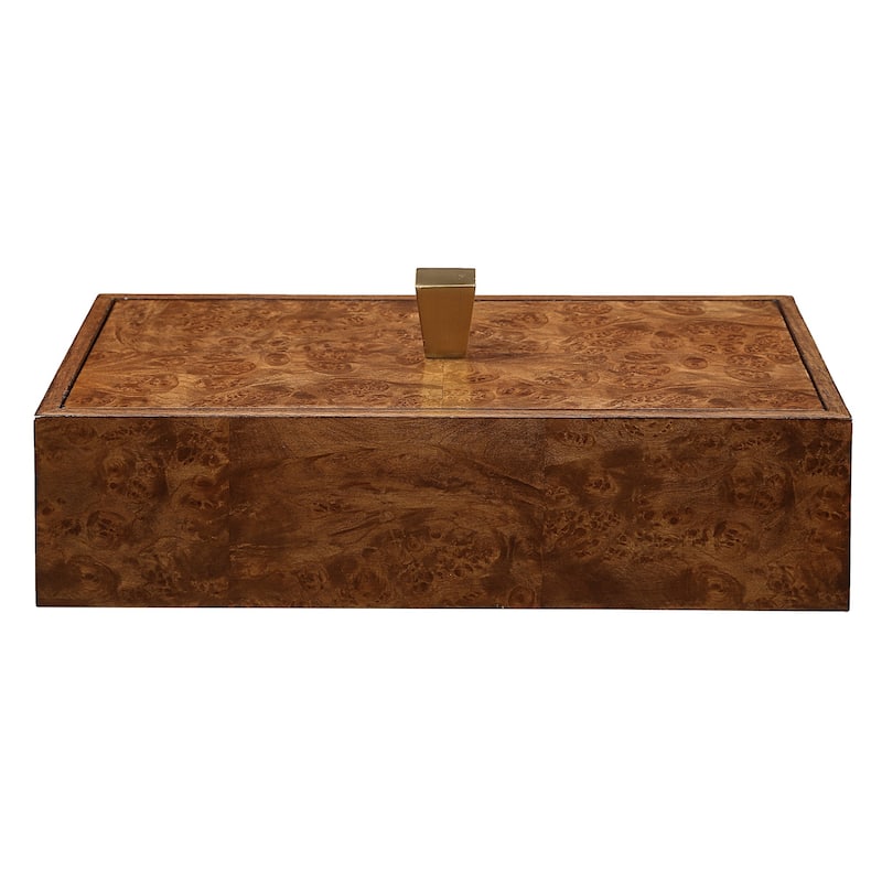 Rectangular Storage Box with Lid- 15" - Brown