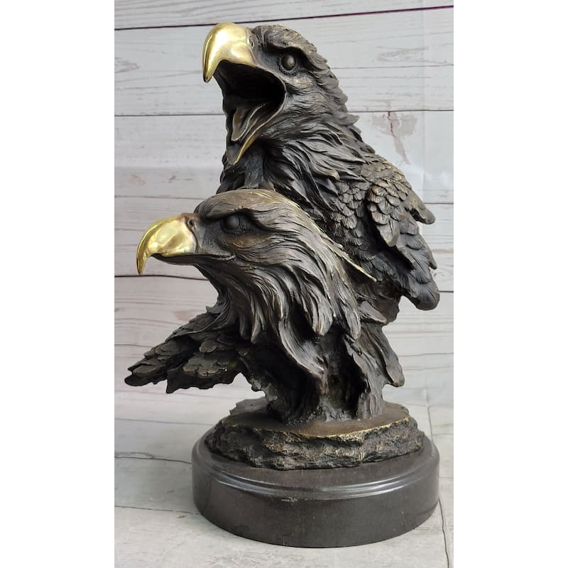 Hand Made Original Miguel Lopez Milo Double Eagle Bronze Sculpture Statue Gift