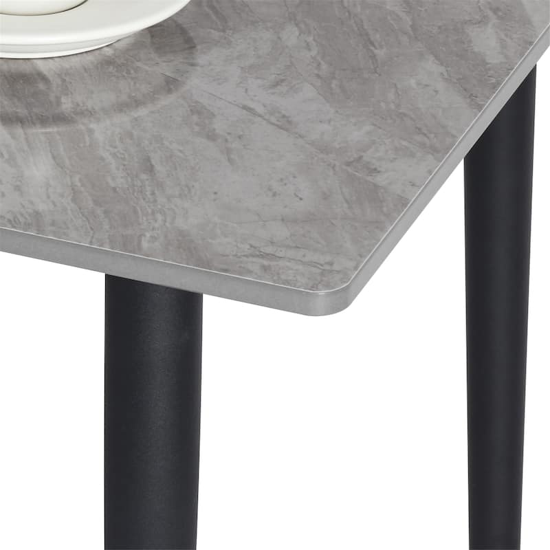 Modern Dining Table with Metal Frame Sintered Stone Top Kitchen Table