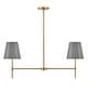 preview thumbnail 1 of 3, Lark 83445 Blake 2 Light 36" Wide Linear Chandelier Lacquered Brass / French Gray