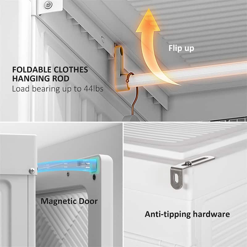 Portable Wardrobe Closet,Folding Armoire,Clothes Storage Organizer
