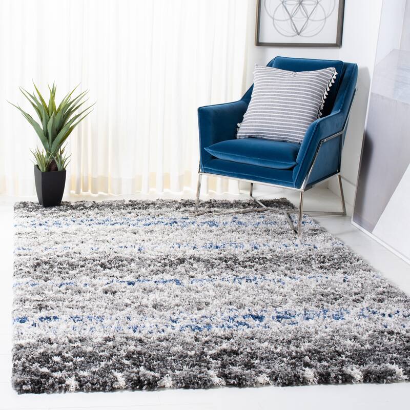 SAFAVIEH Canyon Shag Alexis Flokati Rug - 2'2" x - 5'3" x 7'7" - Grey/Ivory