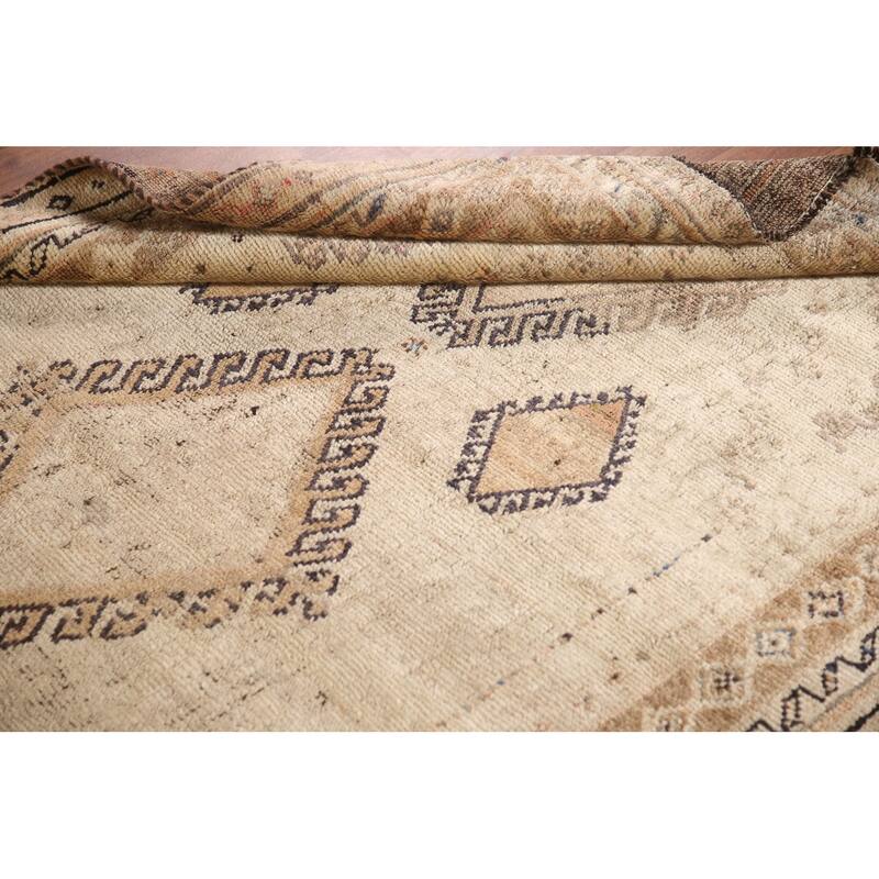 Geometric Gabbeh Persian Vintage Area Rug Hand-Knotted Wool Carpet - 4'7"x 7'3"