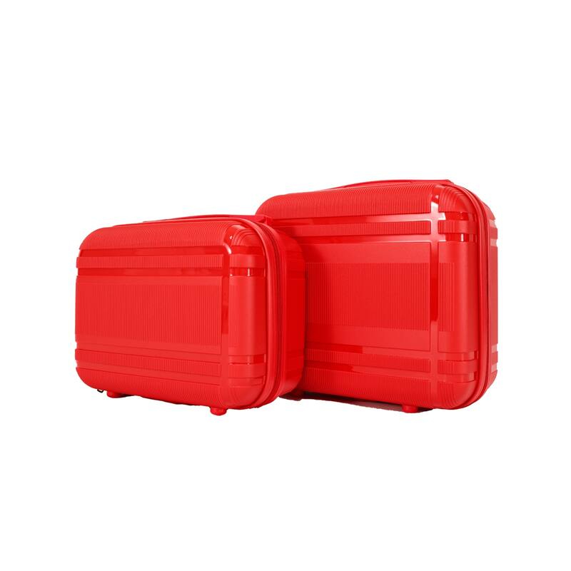 6-piece luggage set, expandable hard shell luggage set with rotating wheels - Red
