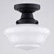 preview thumbnail 9 of 11, VAXCEL Eastgate 1-Light Schoolhouse Semi Flush Mount Ceiling Lighting Fixture, White Frosted Opal Glass Shade