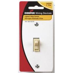 Cooper Wiring C1303 7ltv 3 Way Lighted Grounding Quiet Toggle Switch 15a 120v