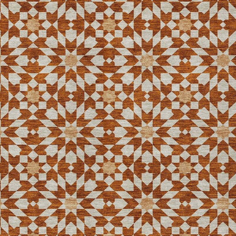 HomeRoots Floral Medallion Transitional Rectangle Outdoor Rug