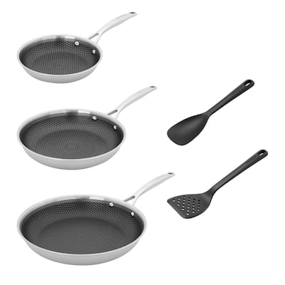 HENCKELS Paradigm 3-pc Fry Pan Set with Bonus Turner & Serving Spoon - 5-pc