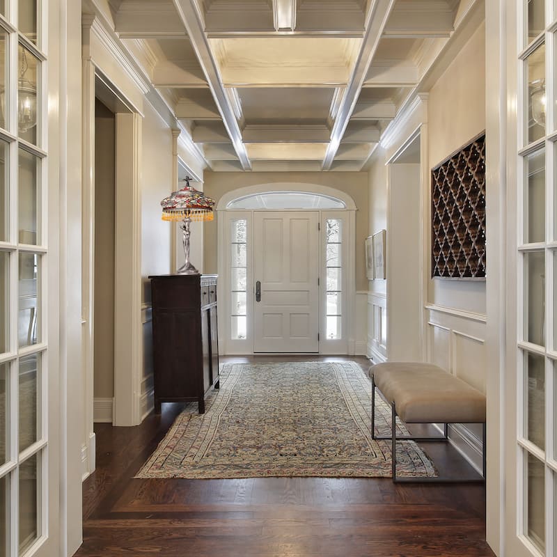 Parisian River of Goods Antique Silver Polyresin and Stained Glass Bell Shade 24-Inch Table Lamp - 12" X 12" X 24"