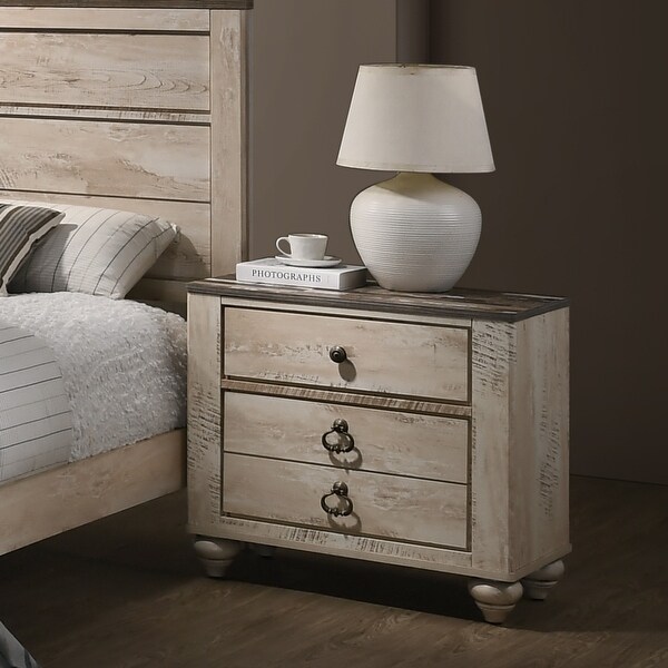 Roundhill Furniture Imerland Contemporary White Wash King 6 piece Bedroom Set On Sale Bed Bath Beyond 19758673