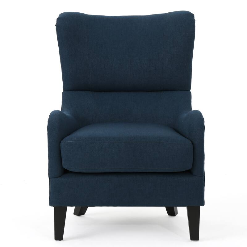 Modern 27" High Back Accent Chair with Birch Wood Legs and Wing Back for Living Room