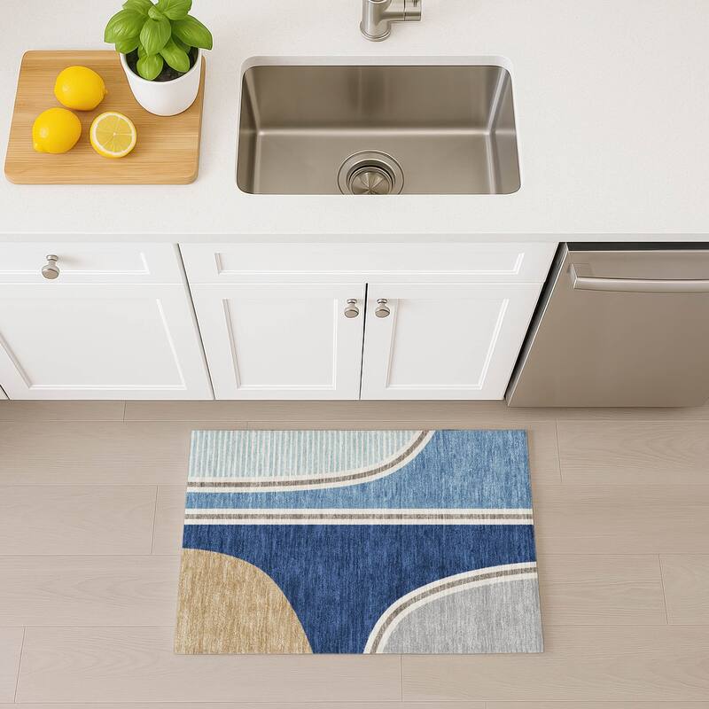 Machine Washable Indoor/ Outdoor Contemporary Keely Chantille Rug