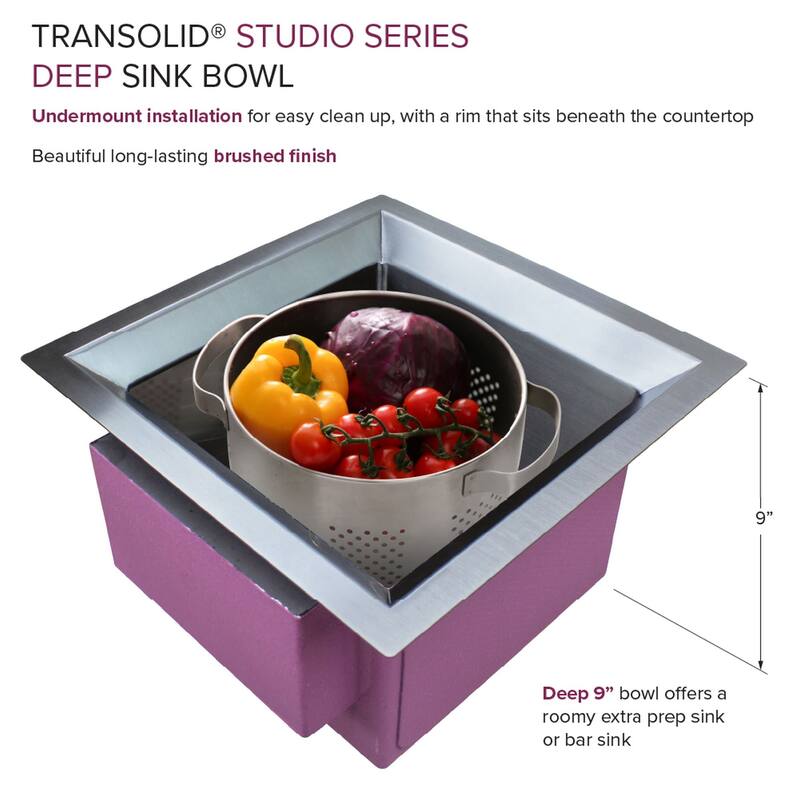 Transolid PUSB15159 Studio 15" Undermount Single Basin Stainless Steel