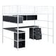 preview thumbnail 19 of 26, Minimalist Style Full Metal Loft Kids Bed with Bookcase,Desk,Cabinet