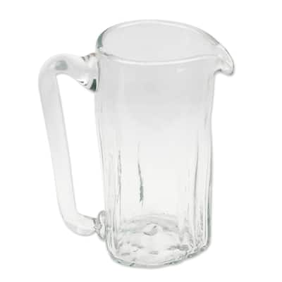 Novica Handmade Garden Relaxation Blown Recycled Glass Pitcher