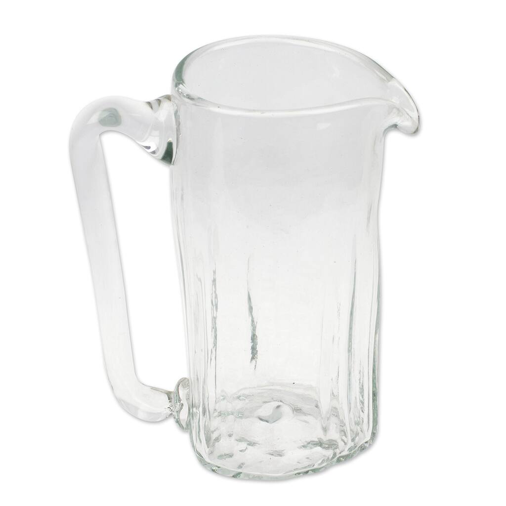 Novica Handmade Garden Relaxation Blown Recycled Glass Pitcher