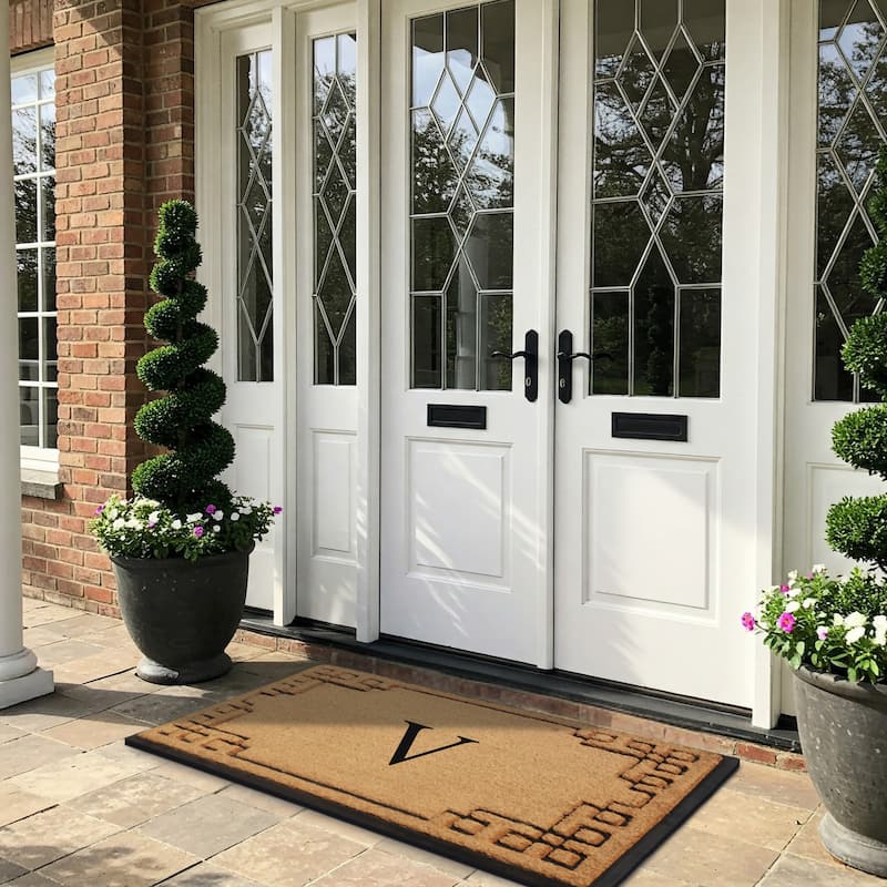 A1HC Natural Coir & Rubber Door Mat, Heavy Duty, Dirt Trapping, Long-Lasting Entrance Doormats,Thick & Durable Outdoor Entry Mat
