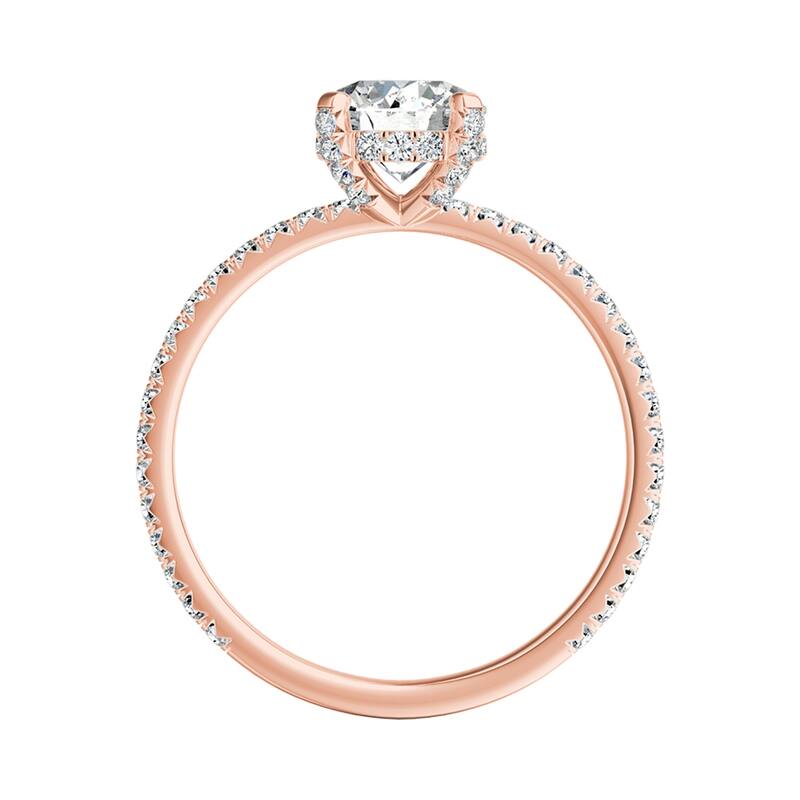 Auriya 14k Gold Round Moissanite Engagement Ring 1 1/8ctw