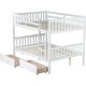 preview thumbnail 12 of 18, Full over Full Rubber Wood Bunk Bed with 2 Drawers,Convertible into 2 Full Beds,Ladder and Safety Guardrails