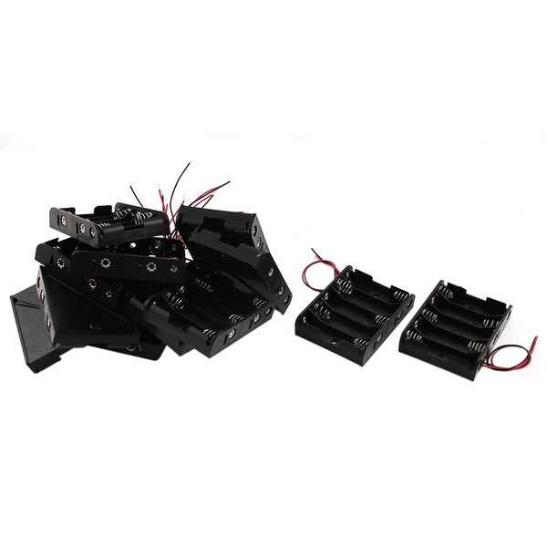 Unique Bargains 12Pcs Spring Clip Plastic 5 x AA 1.5V Battery Box Container Storage
