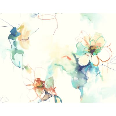 Seabrook Designs Anemone Watercolor Floral Unpasted Wallpaper