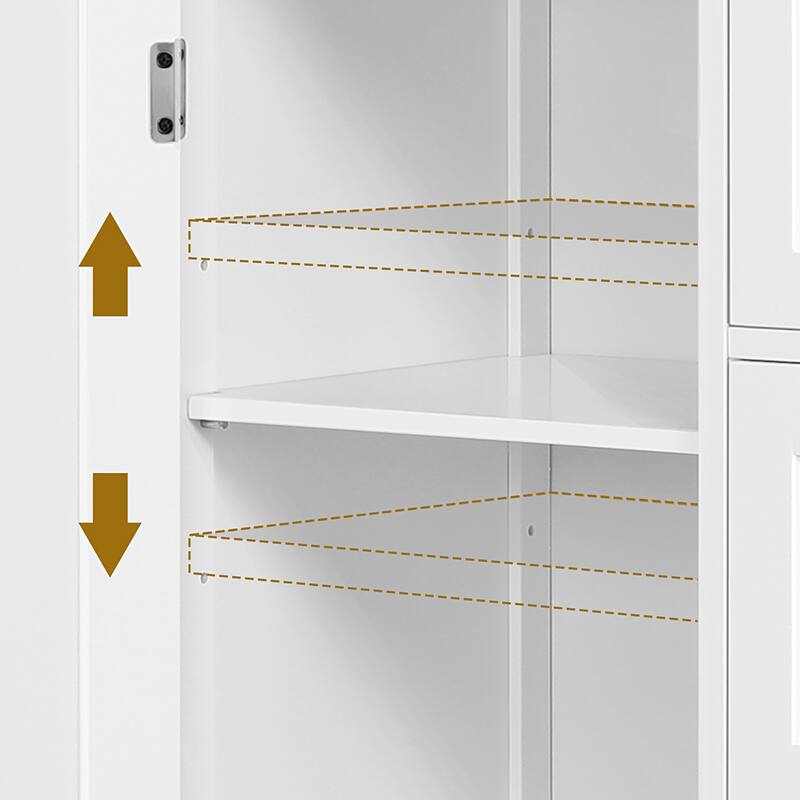 Yaheetech 4-Tier Wooden Bathroom Floor Cabinet for Bathroom Kitchen Bathroom, Livingroom