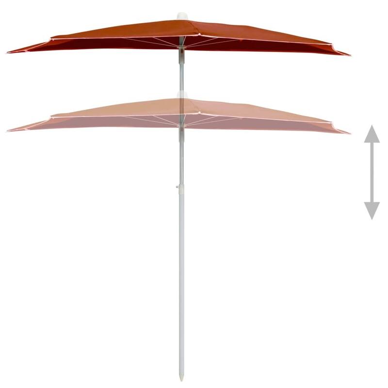 70.9"x35.4" Garden Half Parasol with Pole 8 Colors