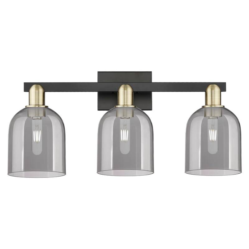 Innovations Lighting Endless Possibilities Arcadia - Bella - 3 Light 25" Bath Vanity Light - Black Antique Brass/Light Smoke