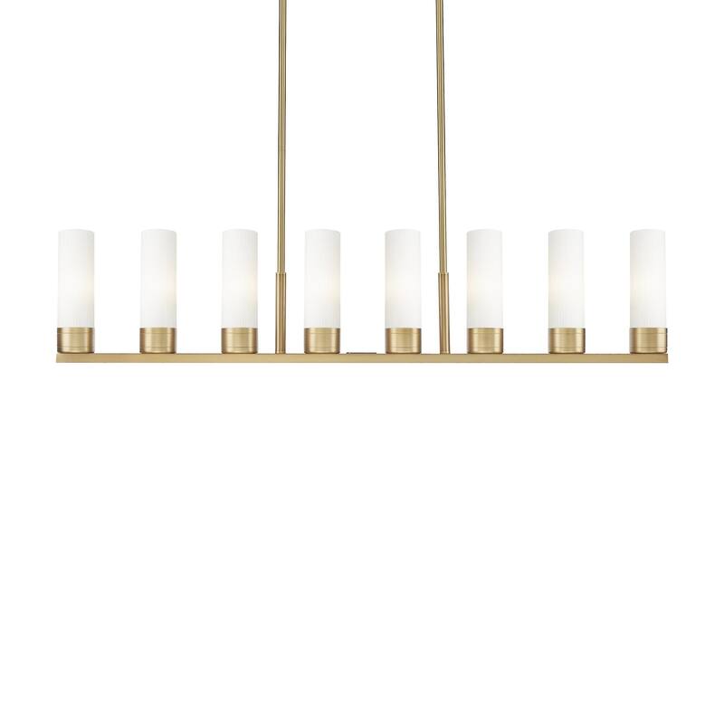 Innovations Lighting 617-8I-11-48 Boreas Linear Boreas 8 Light 48" - Brushed Brass / Striped White