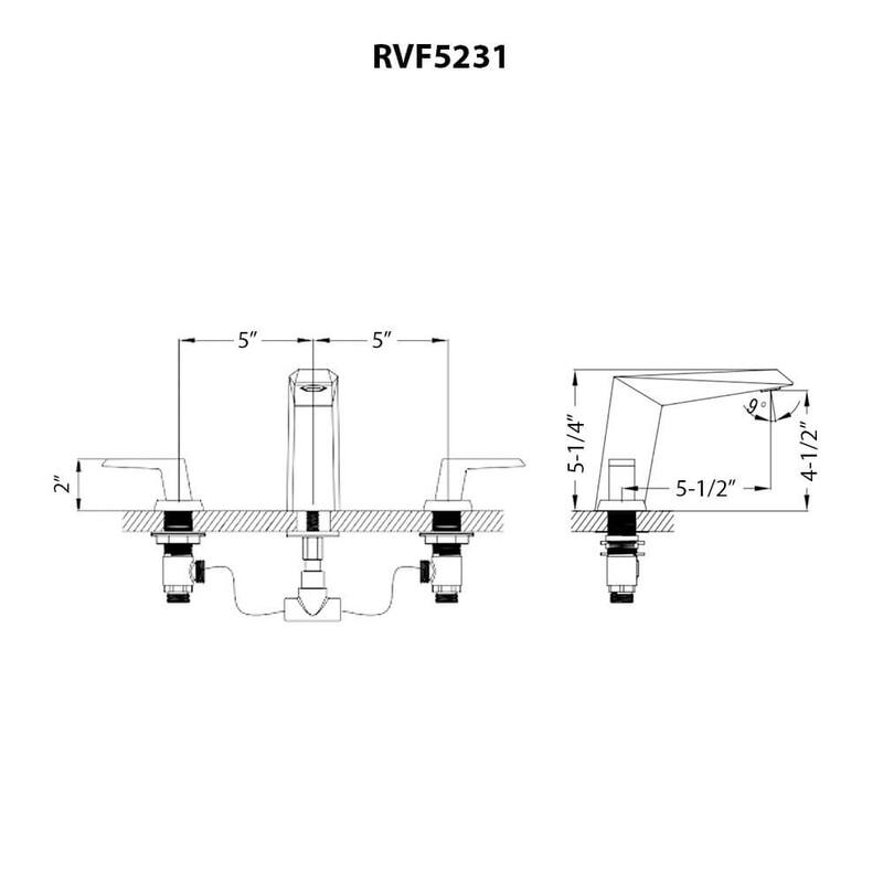 Ruvati Tropea Two Handle Widespread Bathroom Faucet in Brushed Nickel - RVF5231BN - 7'6" x 9'6"