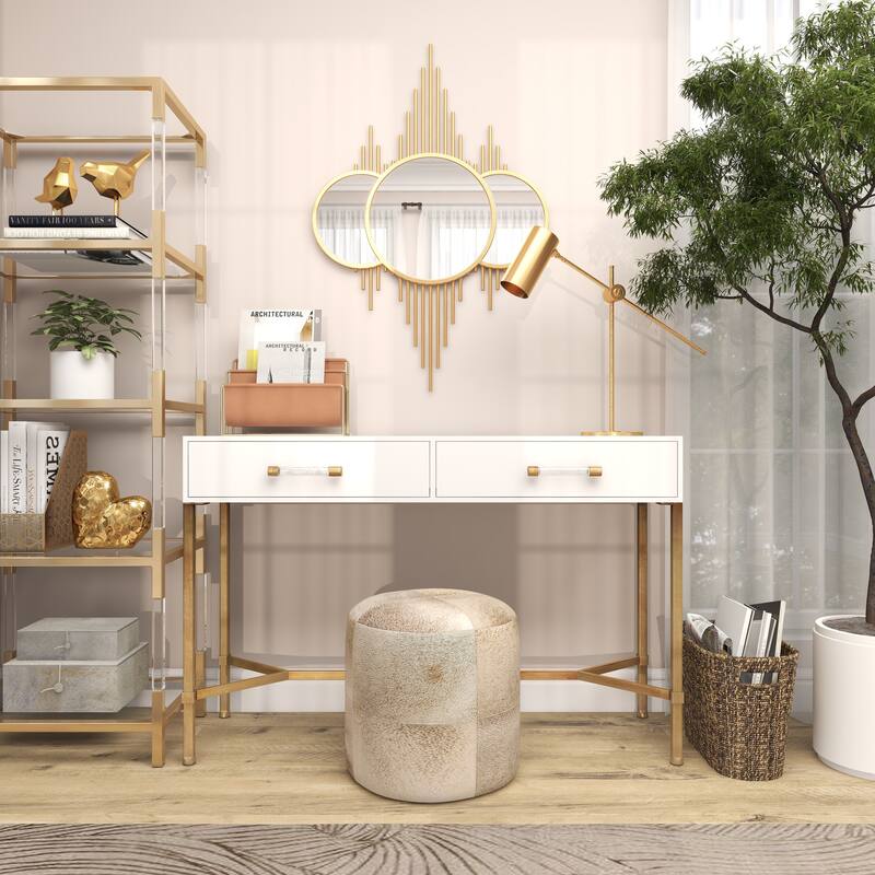 CosmoLiving by Cosmopolitan Gold Metal Room Wall Mirror