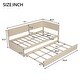 preview thumbnail 7 of 28, Twin Size Wood Daybed with Trundle and Guardrail, Solid Pine Frame, No Box Spring Required, Vintage Style for Bedroom, Beige